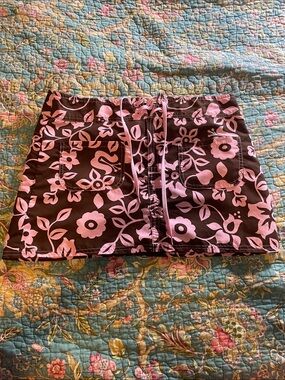 Y2K Style Floral Print Mini Swim Skirt